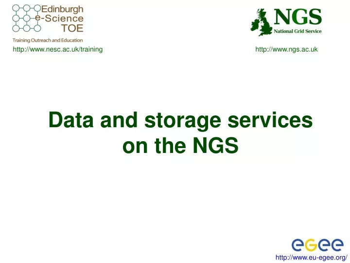 data and storage services on the ngs