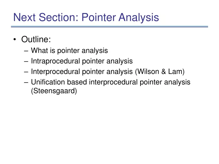 next section pointer analysis