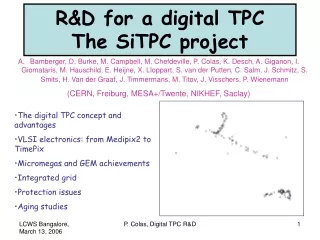 R&amp;D for a digital TPC The SiTPC project