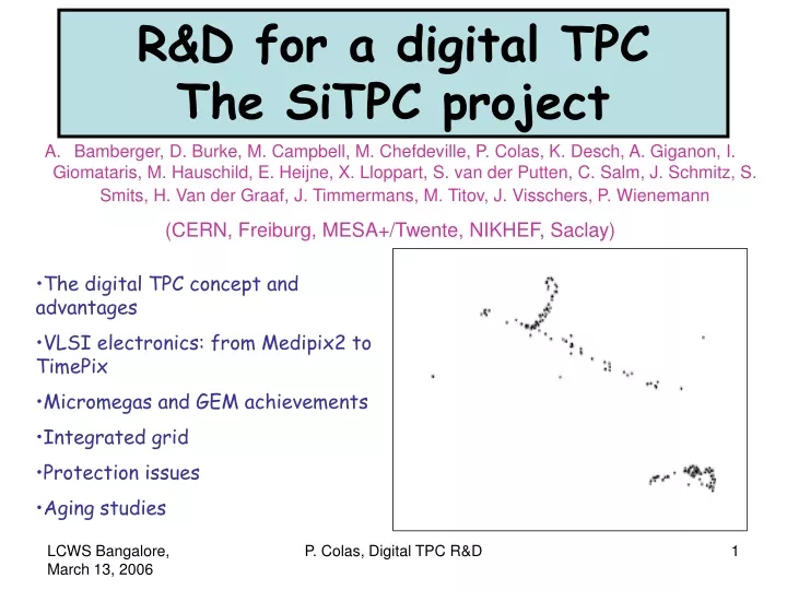 r d for a digital tpc the sitpc project