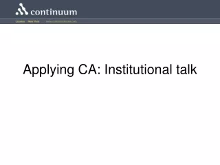 Applying CA: Institutional talk