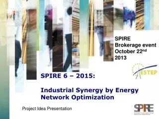 SPIRE 6 – 2015:   Industrial Synergy by Energy Network Optimization
