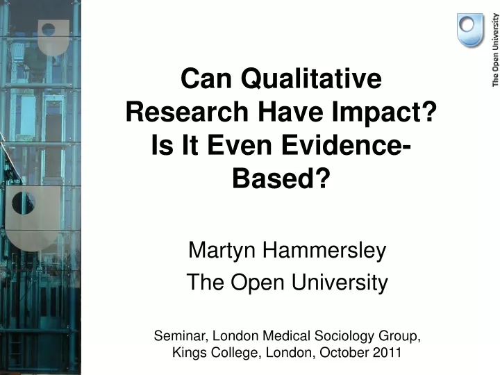 can qualitative research have impact is it even