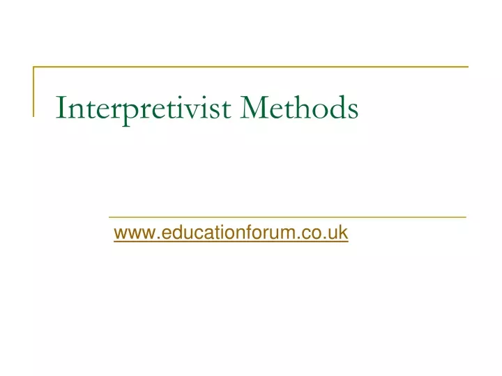 interpretivist methods