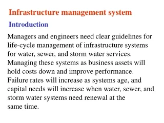 Infrastructure management system