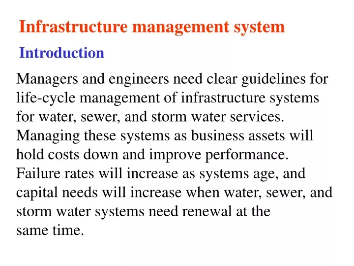 infrastructure management system