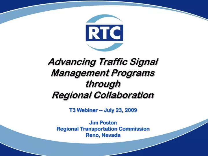 advancing traffic signal management programs