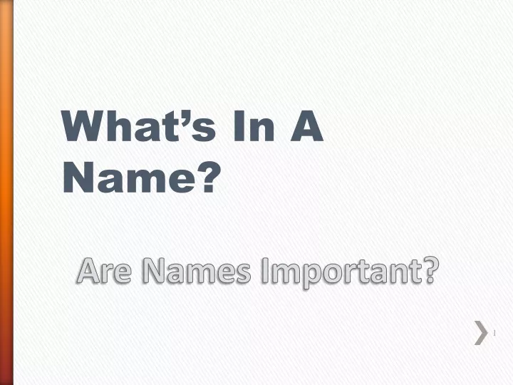 are names important