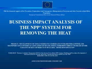 BUSINESS IMPACT ANALYSIS OF THE NPP ’  SYSTEM FOR REMOVING THE HEAT