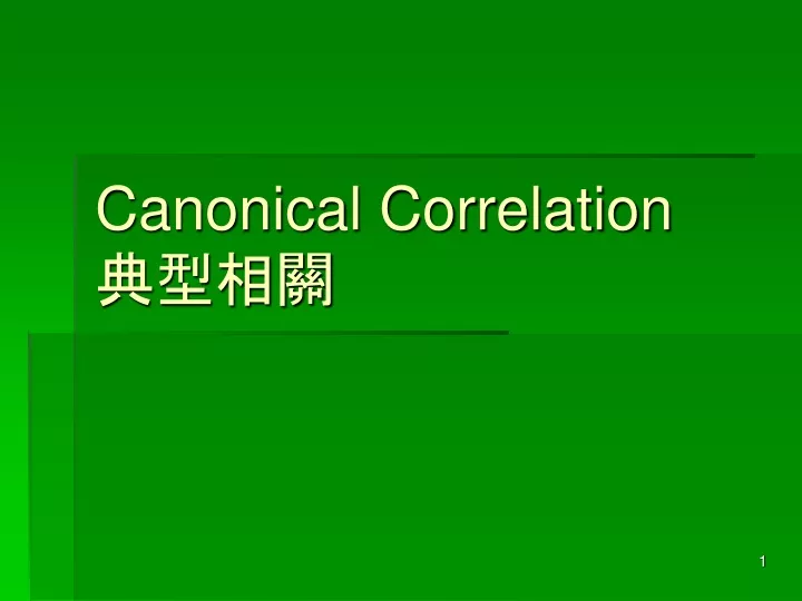 canonical correlation