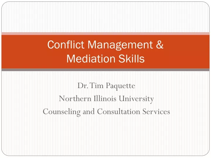 conflict management mediation skills