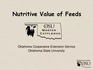 Nutritive Value of Feeds