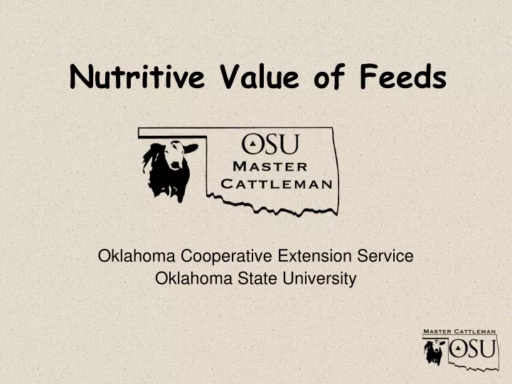 nutritive value of feeds