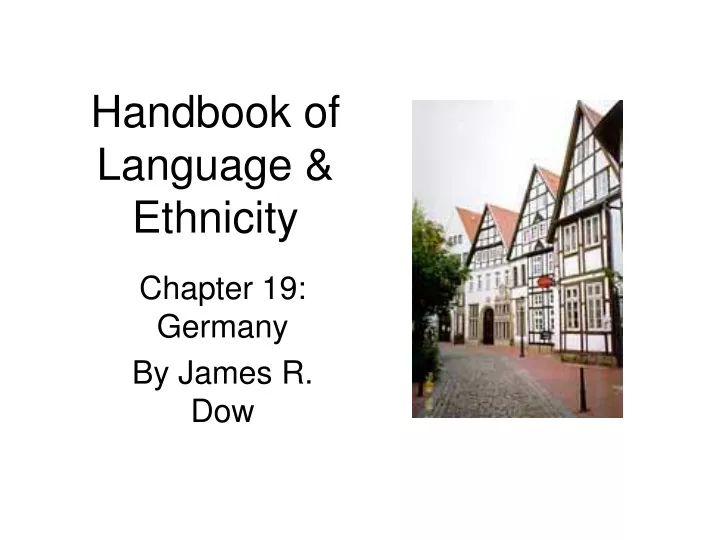 handbook of language ethnicity