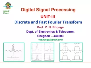 UNIT-III Discrete and Fast Fourier Transform