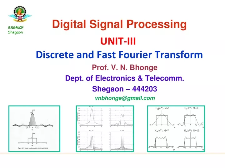 unit iii discrete and fast fourier transform