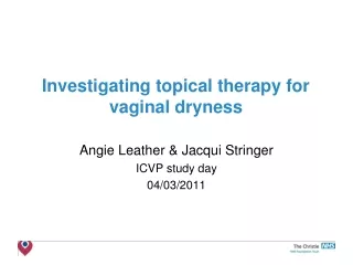 Investigating topical therapy for vaginal dryness