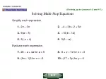 Solving Multi-Step Equations - slide 1
