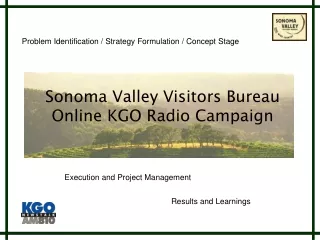 Sonoma Valley Visitors Bureau Online KGO Radio Campaign