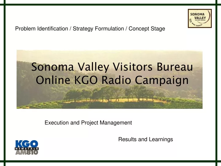 sonoma valley visitors bureau online kgo radio campaign