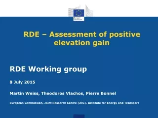 RDE – Assessment of positive elevation gain
