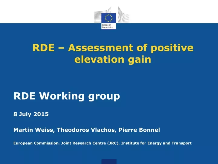 rde assessment of positive elevation gain