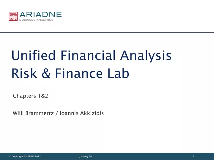 unified financial analysis risk finance lab