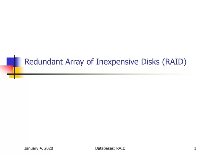 redundant array of inexpensive disks raid