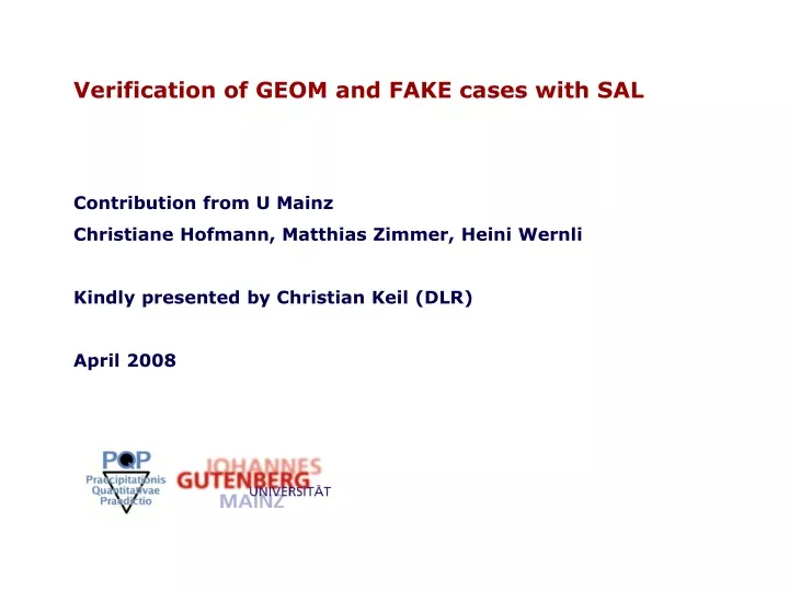 verification of geom and fake cases with