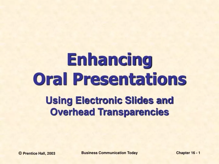 enhancing oral presentations