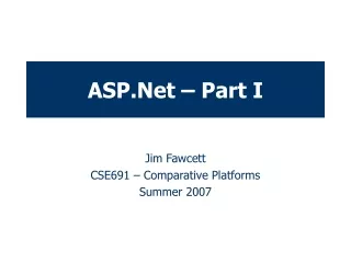 ASP.Net – Part I
