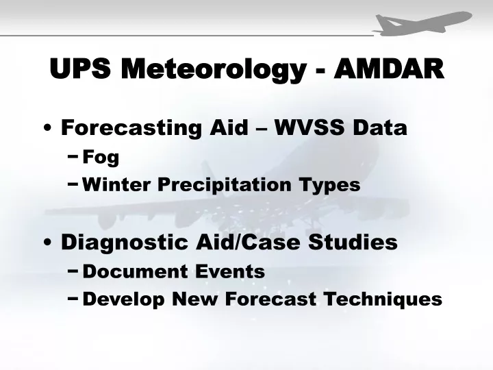 ups meteorology amdar