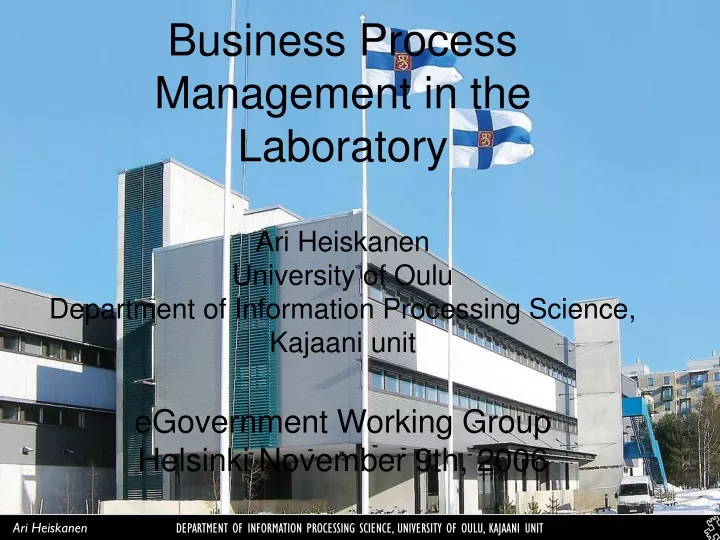 business process management in the laboratory