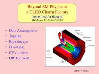 Beyond SM Physics at   a CLEO Charm Factory (some food for thought) Mats Selen, UIUC, May/5/2001