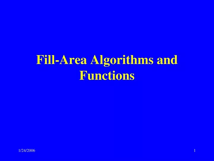 fill area algorithms and functions