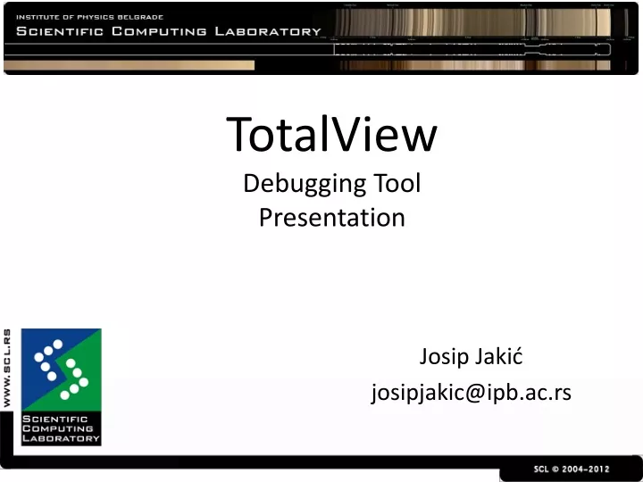 totalview debugging tool presentation