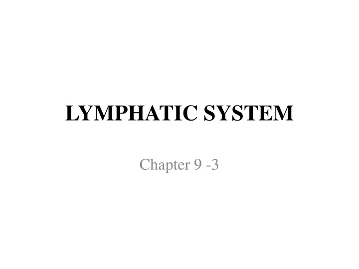 lymphatic system