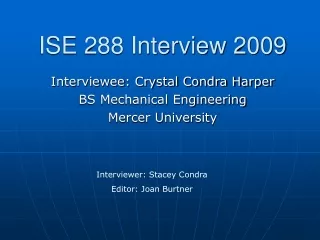 ISE 288 Interview 2009