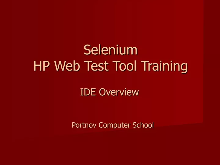 selenium hp web test tool training