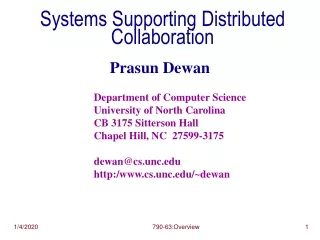 Systems Supporting Distributed Collaboration