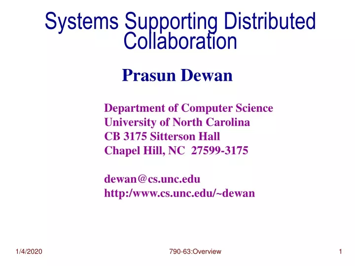 systems supporting distributed collaboration