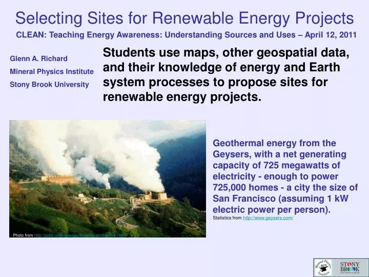 selecting sites for renewable energy projects