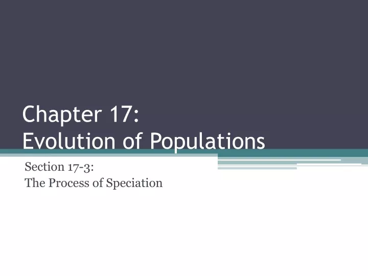 chapter 17 evolution of populations