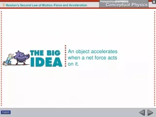 An object accelerates when a net force acts on it.