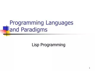 Programming Languages and Paradigms