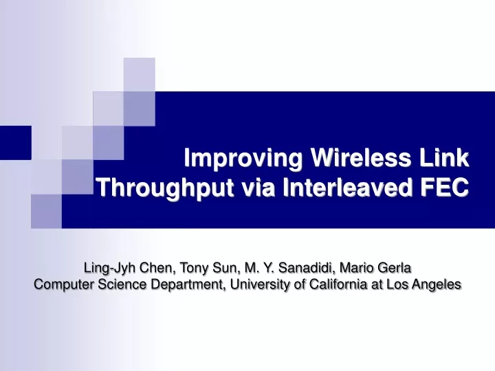 improving wireless link throughput via interleaved fec
