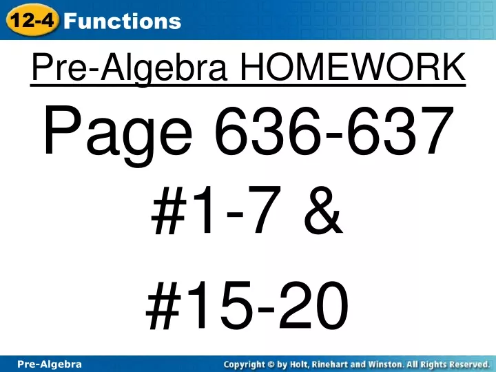 pre algebra homework