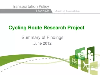 Cycling Route Research Project