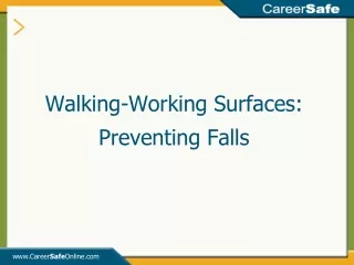 Walking-Working Surfaces: Preventing Falls