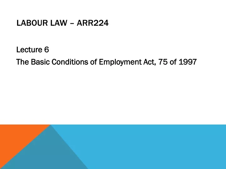 labour law arr224